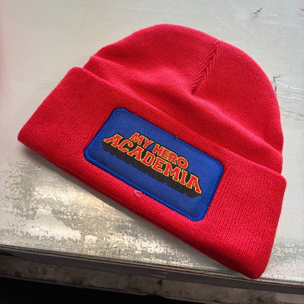 My Hero Academia Red Beanie Anime Cuffed Hat CultureFly Knit Cosplay One Size